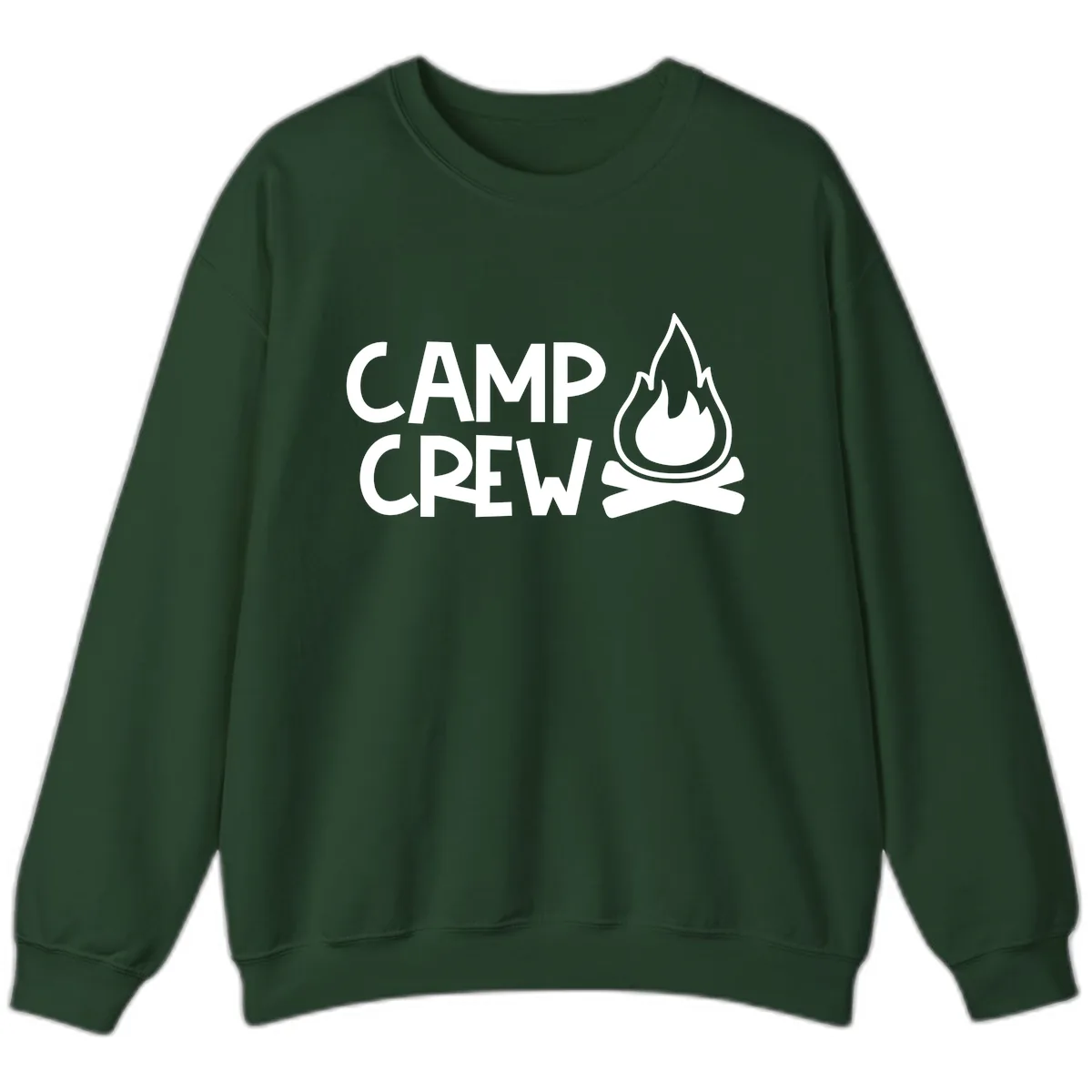 Camp Crew Campfire Sweatshirt in Forest Green