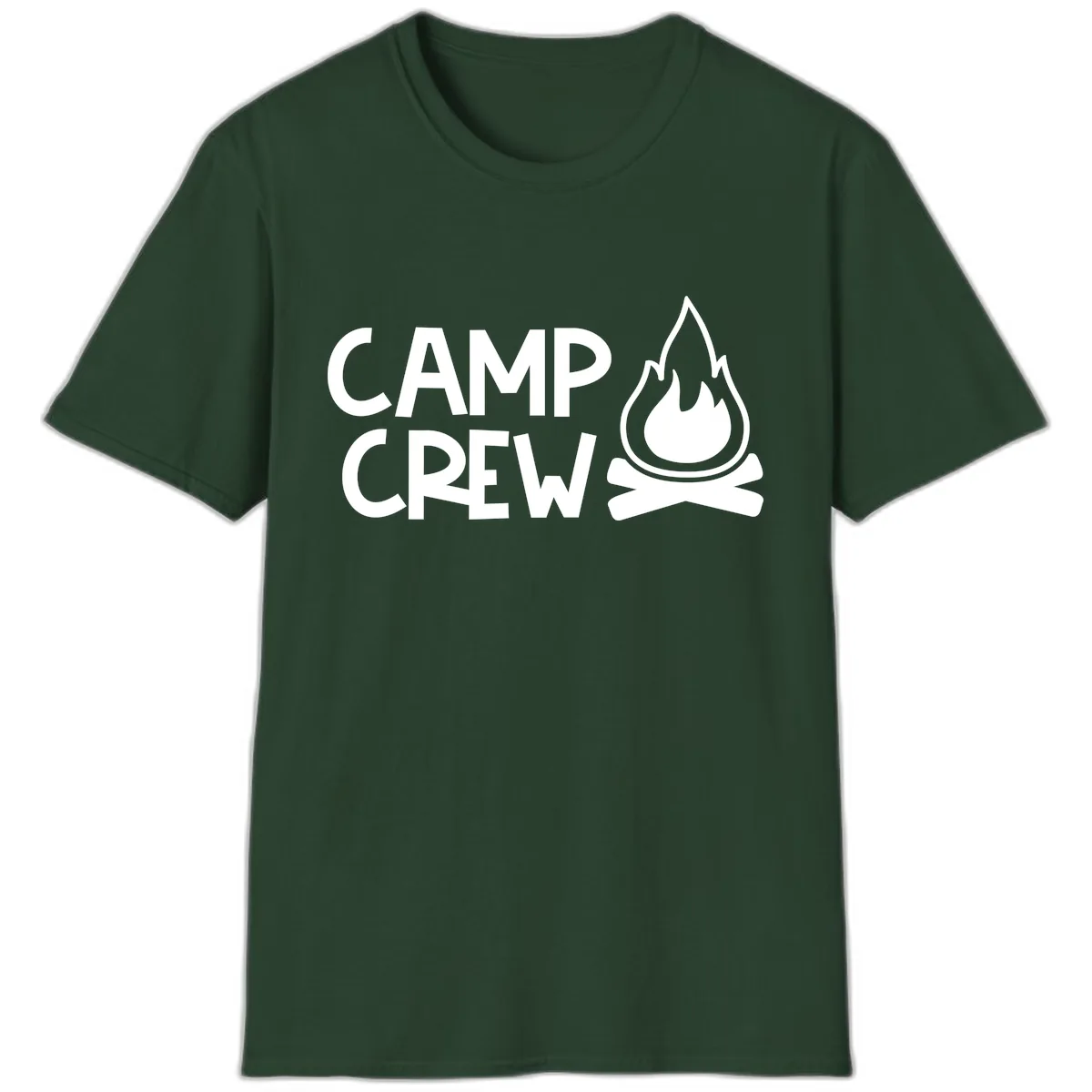 Camp Crew Campfire T-Shirt in Forest Green