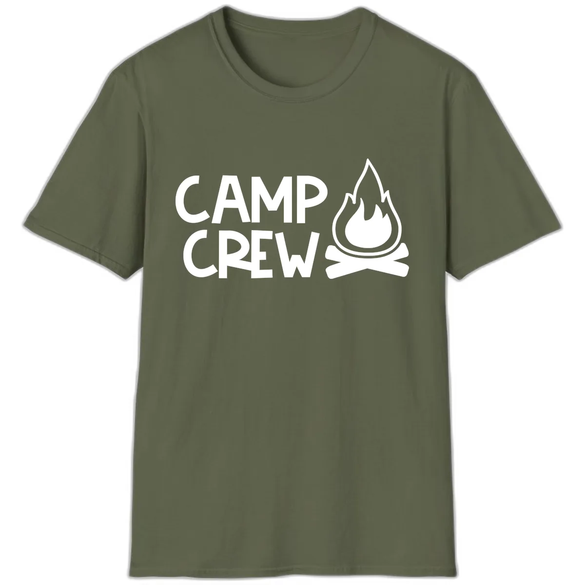 Camp Crew Campfire T-Shirt in Military Green
