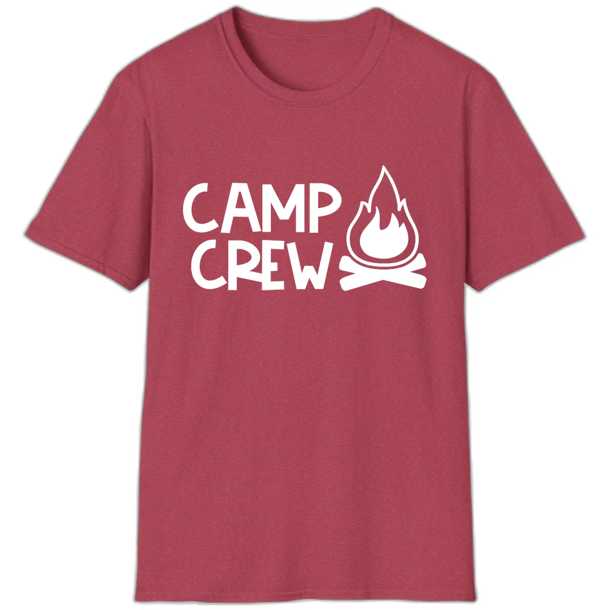 Camp Crew Campfire T-Shirt in Heather Cardinal
