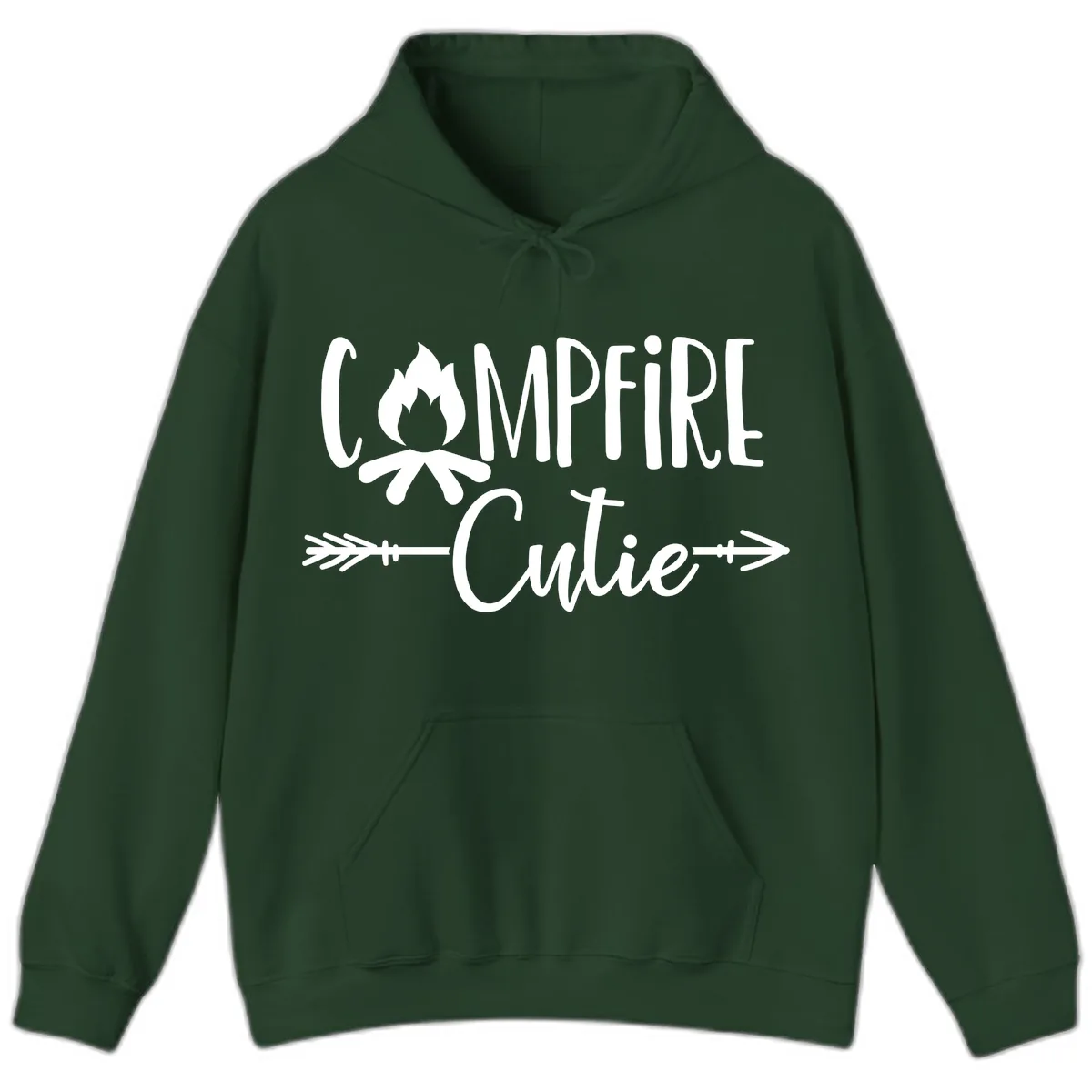 Campfire Cutie Hoodie in Forest Green