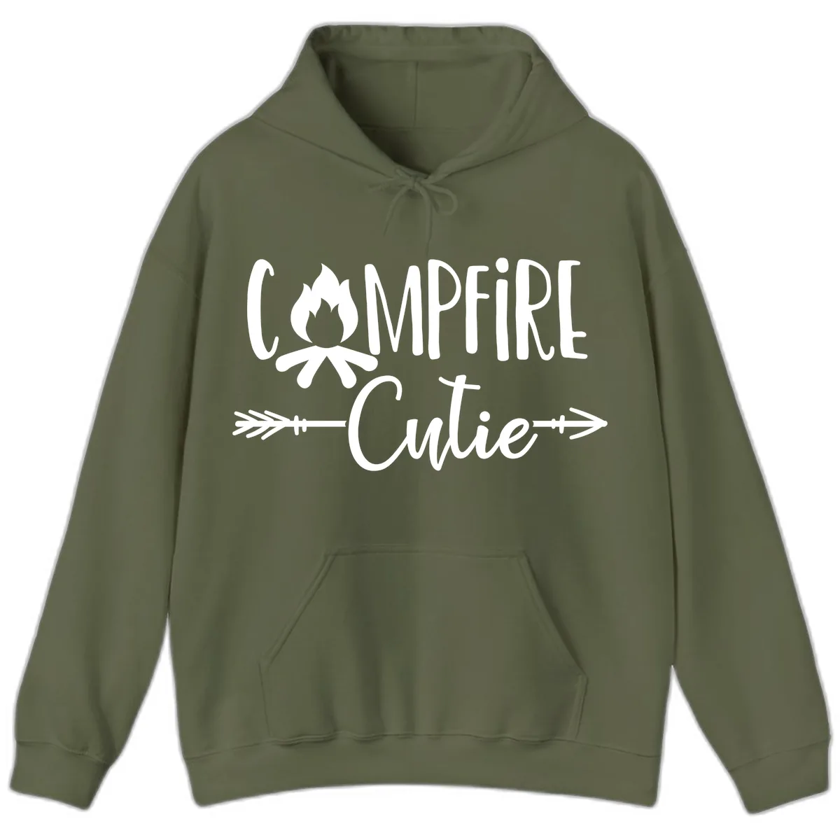 Campfire Cutie Hoodie in Military Green