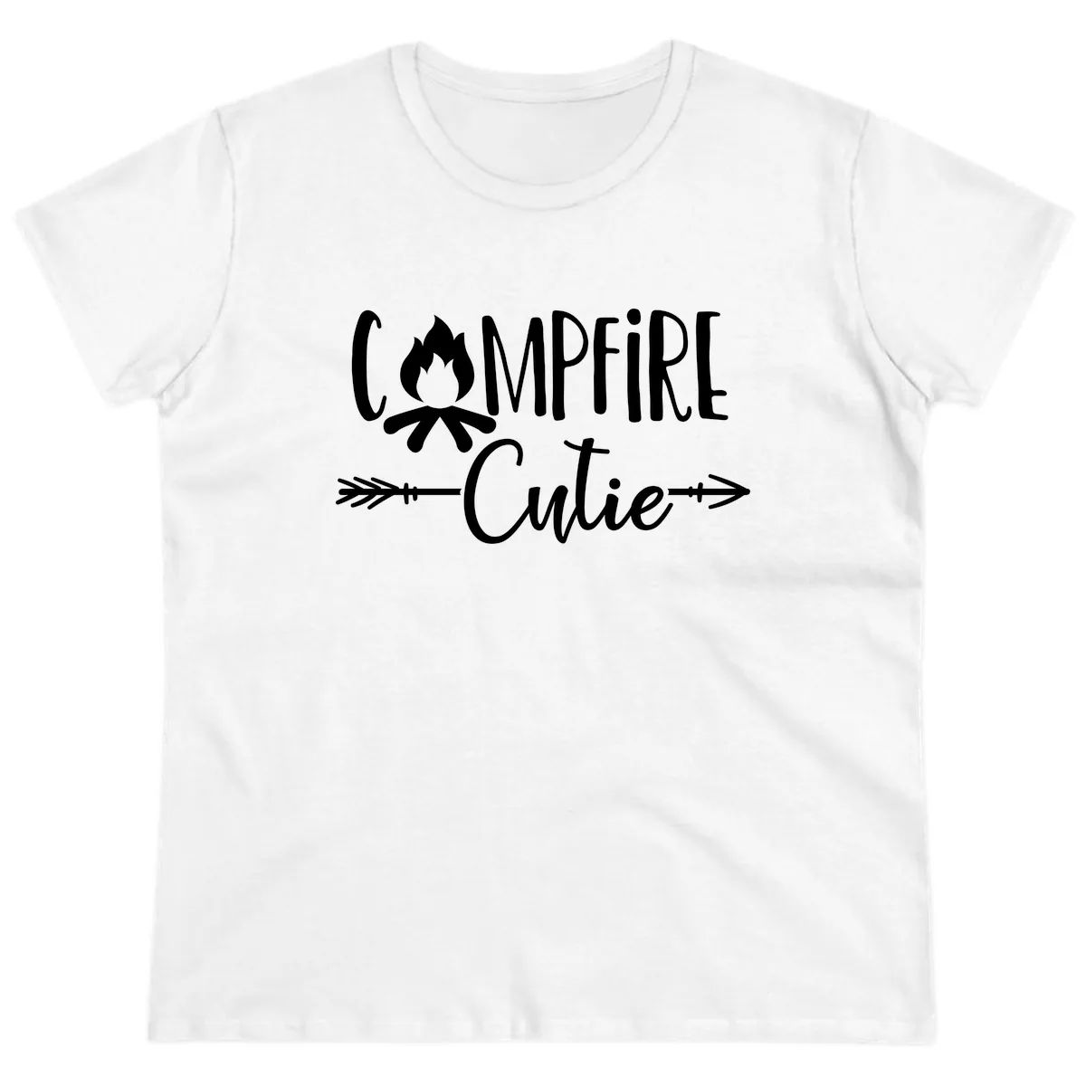 Campfire Cutie Ladies Tee in White