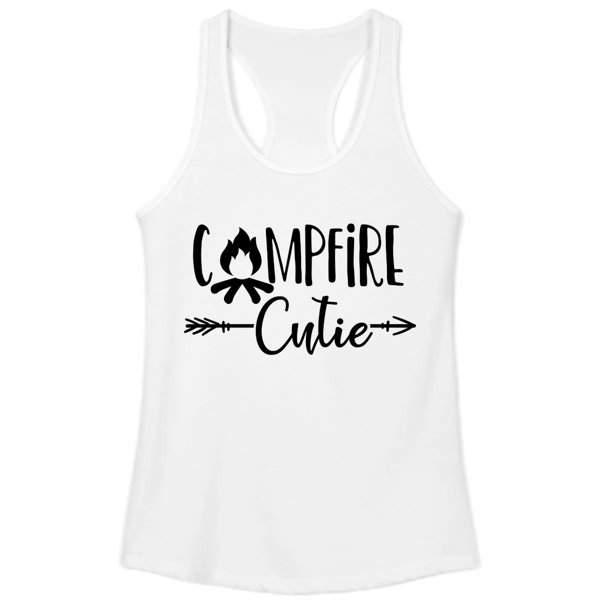 Campfire Cutie Ladies Tank in White