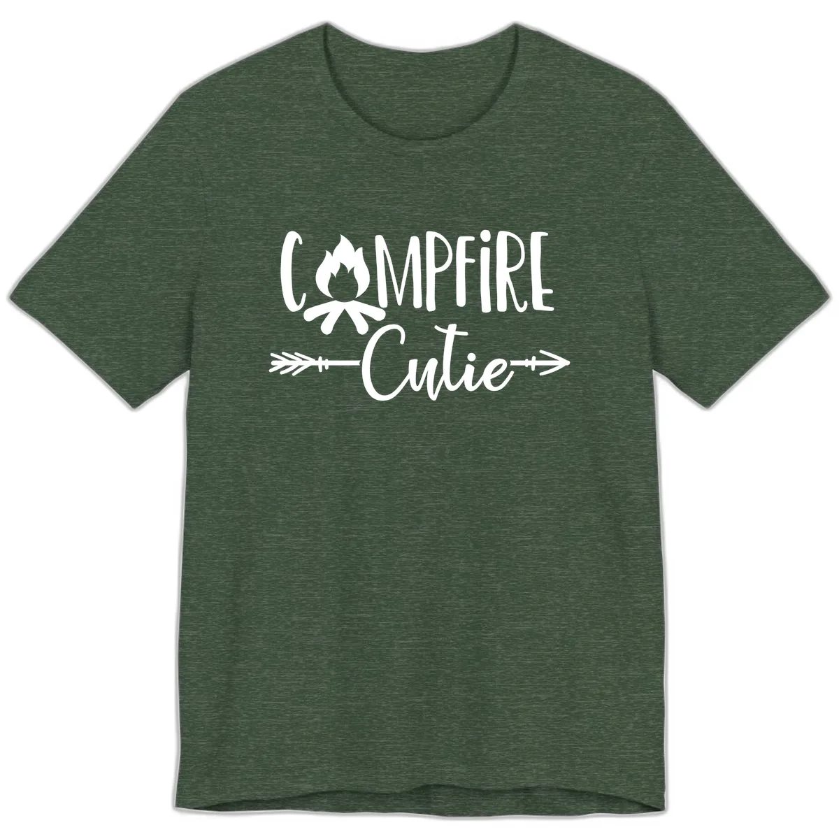 Campfire Cutie Premium T-Shirt in Heather Forest