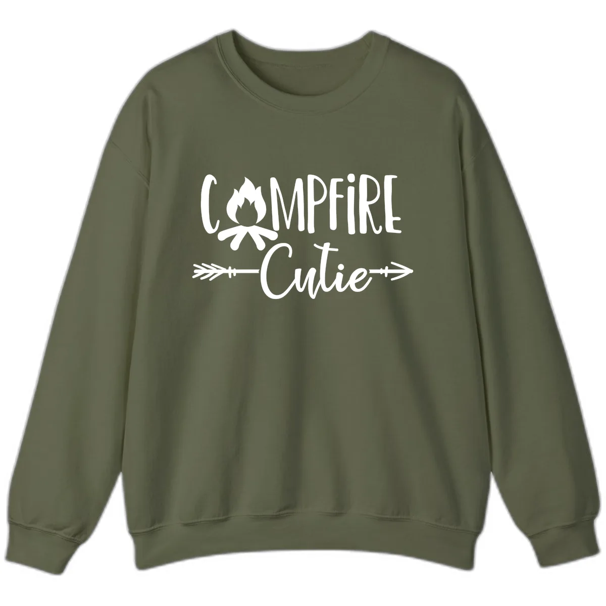 Campfire Cutie Sweatshirt in Military Green