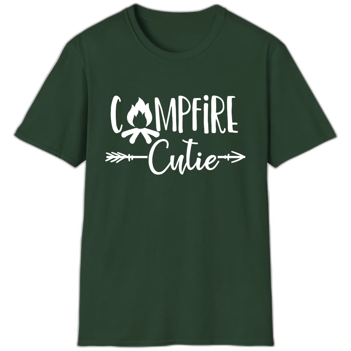 Campfire Cutie T-Shirt in Forest Green