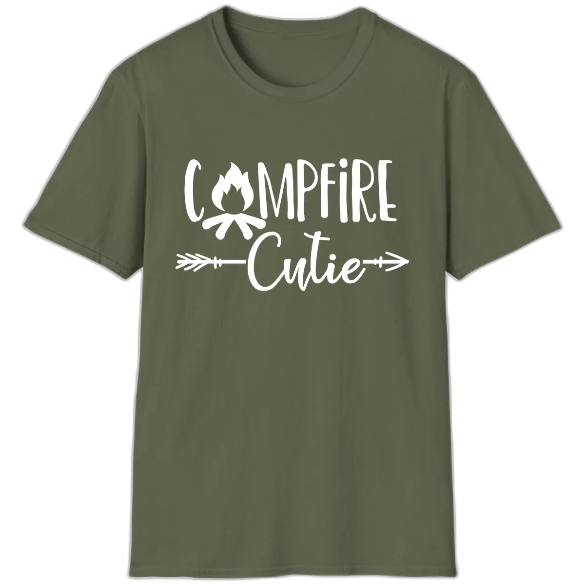 Campfire Cutie T-Shirt in Military Green