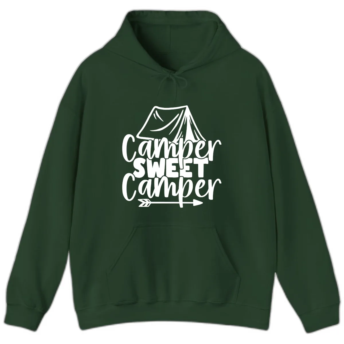 Camper Sweet Camper Hoodie in Forest Green