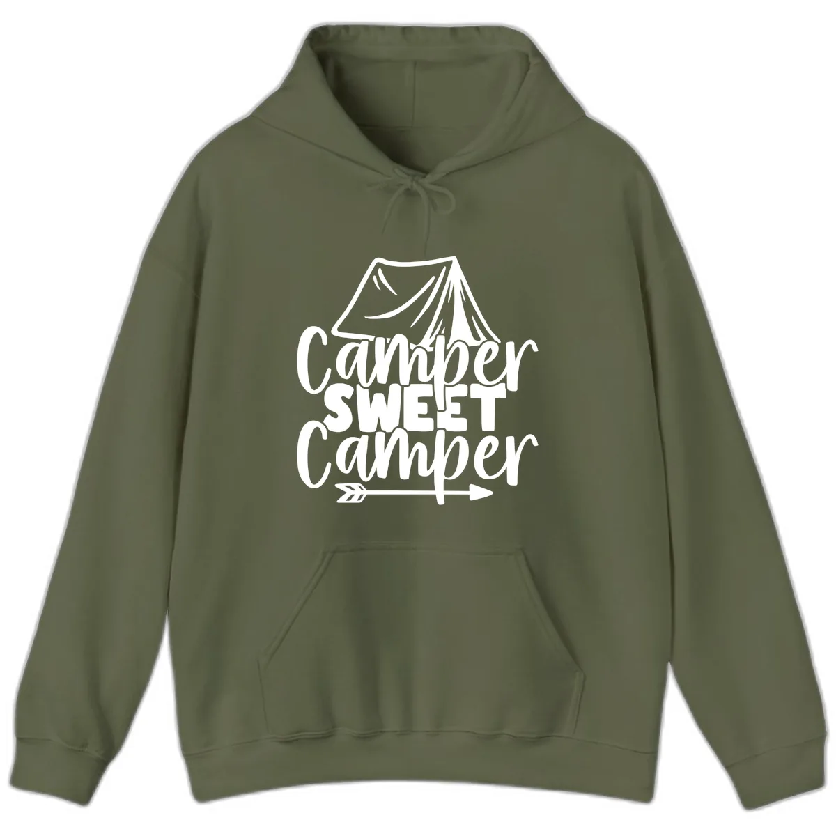 Camper Sweet Camper Hoodie in Military Green