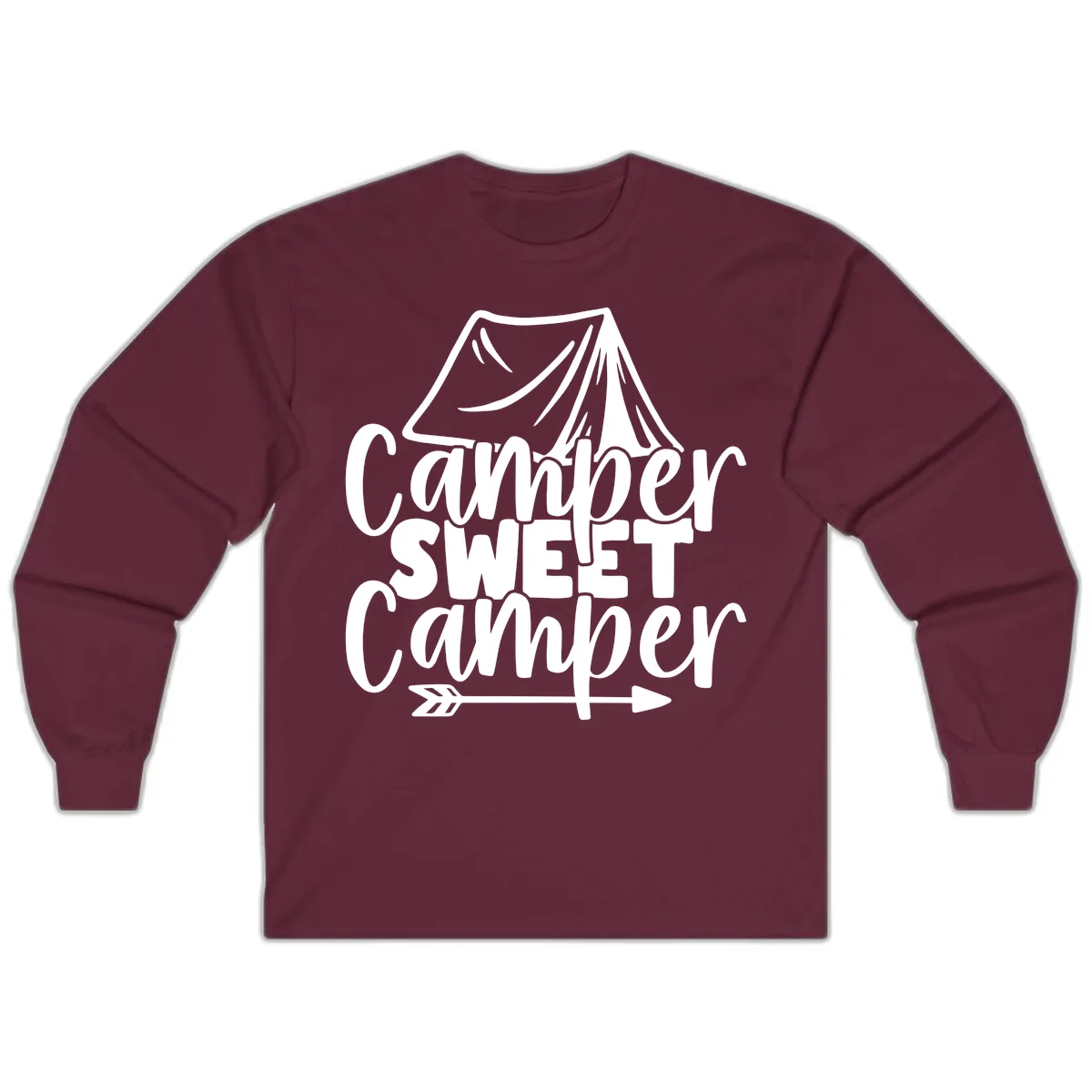 Camper Sweet Camper Long Sleeve in Maroon