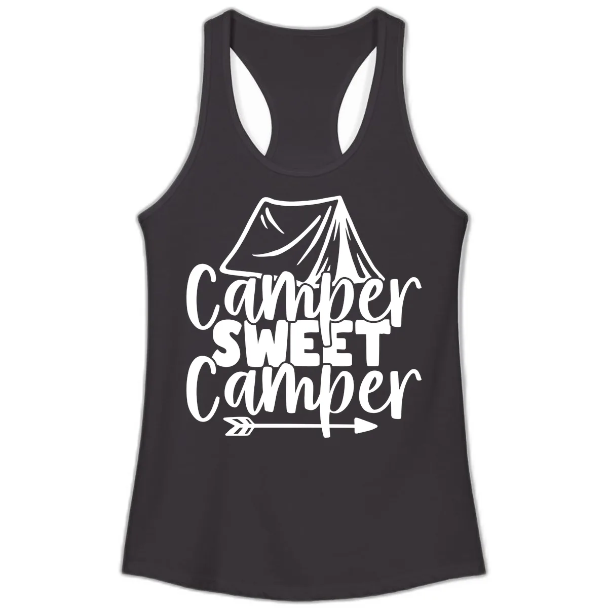 Camper Sweet Camper Ladies Tank in Black