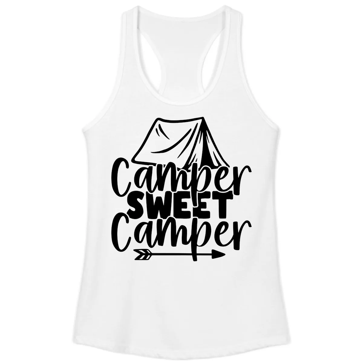 Camper Sweet Camper Ladies Tank in White