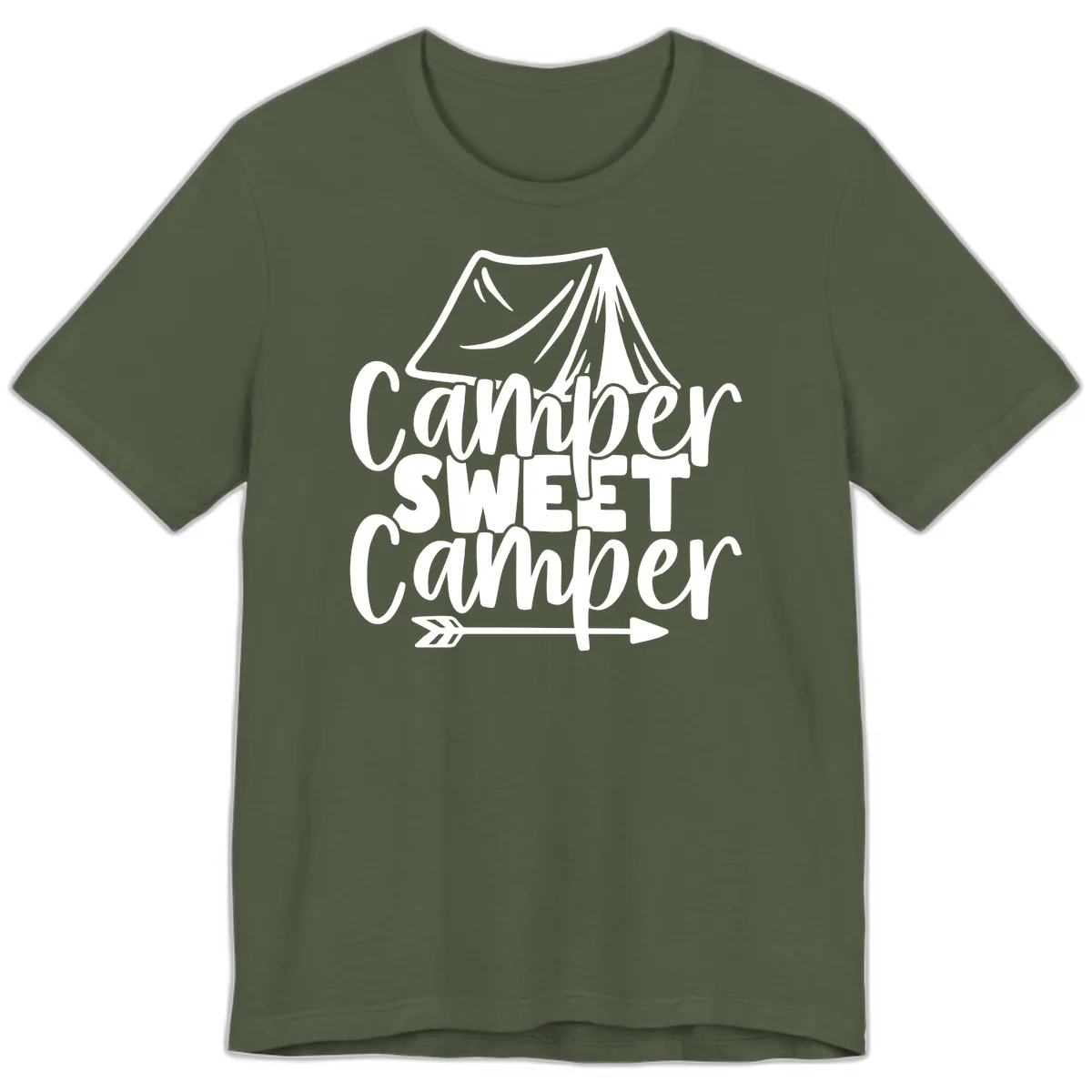 Camper Sweet Camper Premium T-Shirt in Military Green