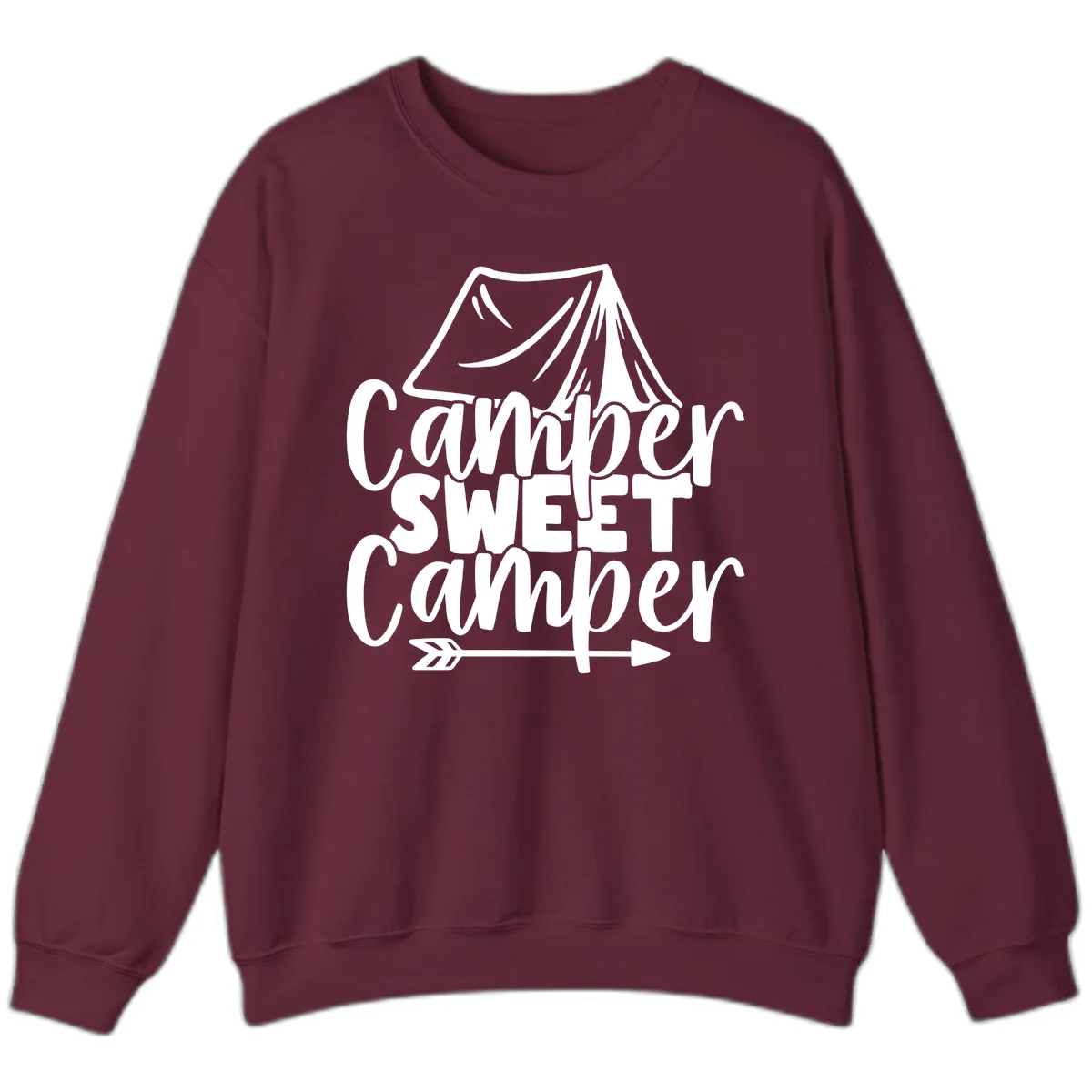 Camper Sweet Camper Sweatshirt in Maroon
