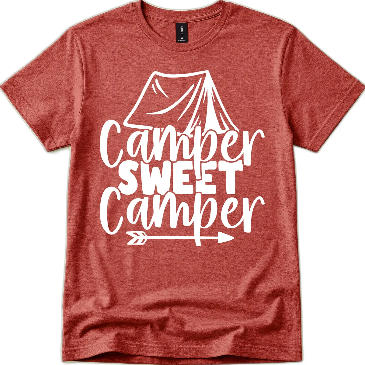 Camper Sweet Camper T-Shirt in Heather Cardinal