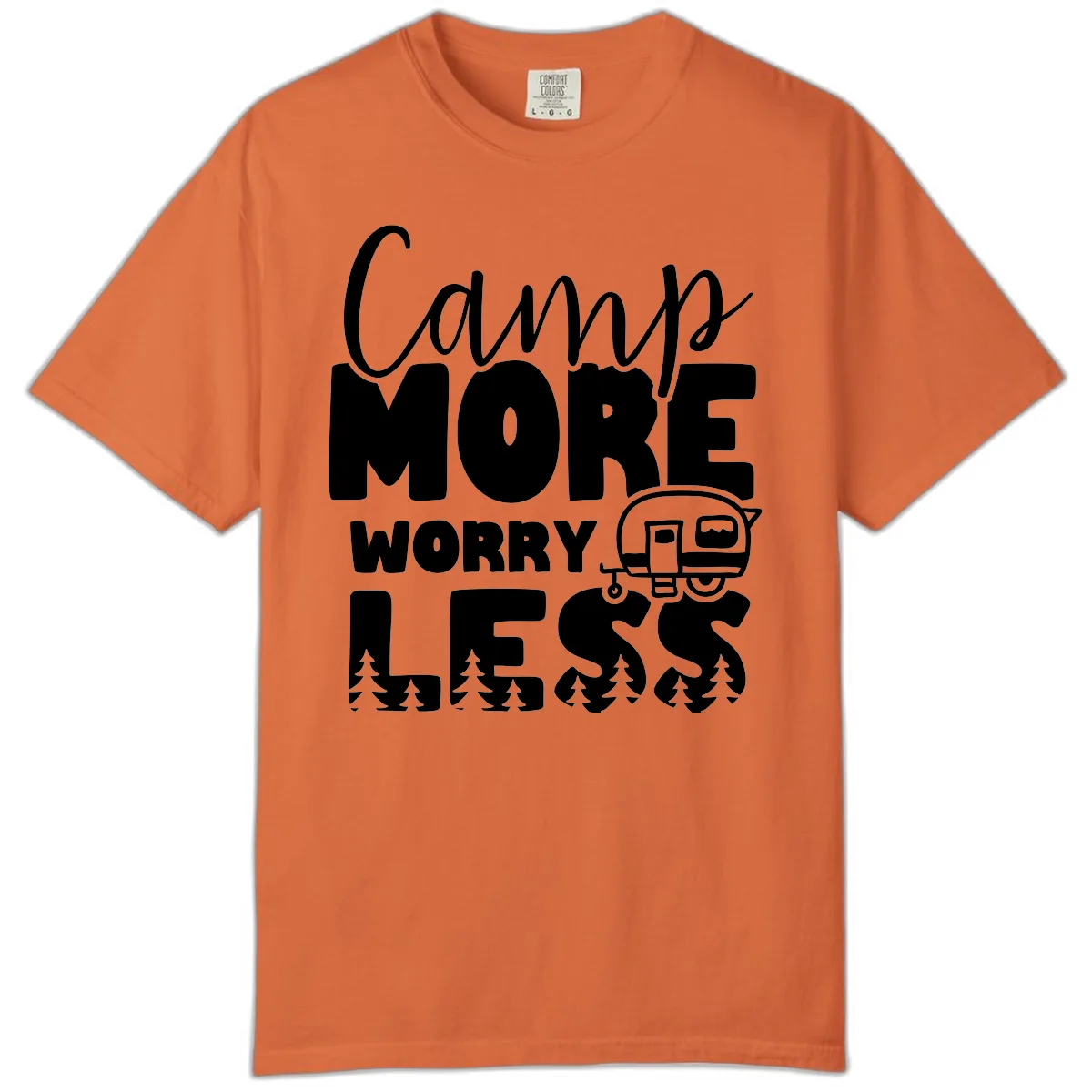 Camp More Worry Less Comfort Color in Burnt Orange
