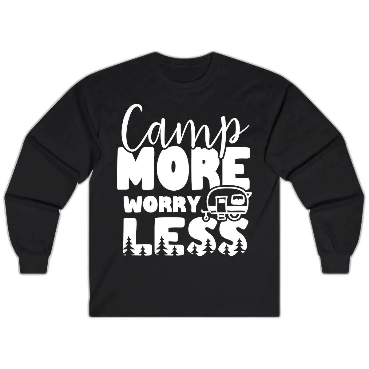 Camp More Worry Less Long Sleeve in Black