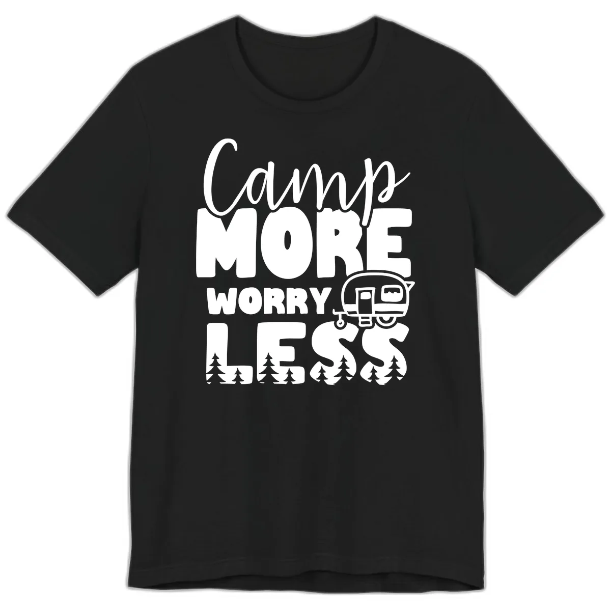 Camp More Worry Less Premium T-Shirt in Black
