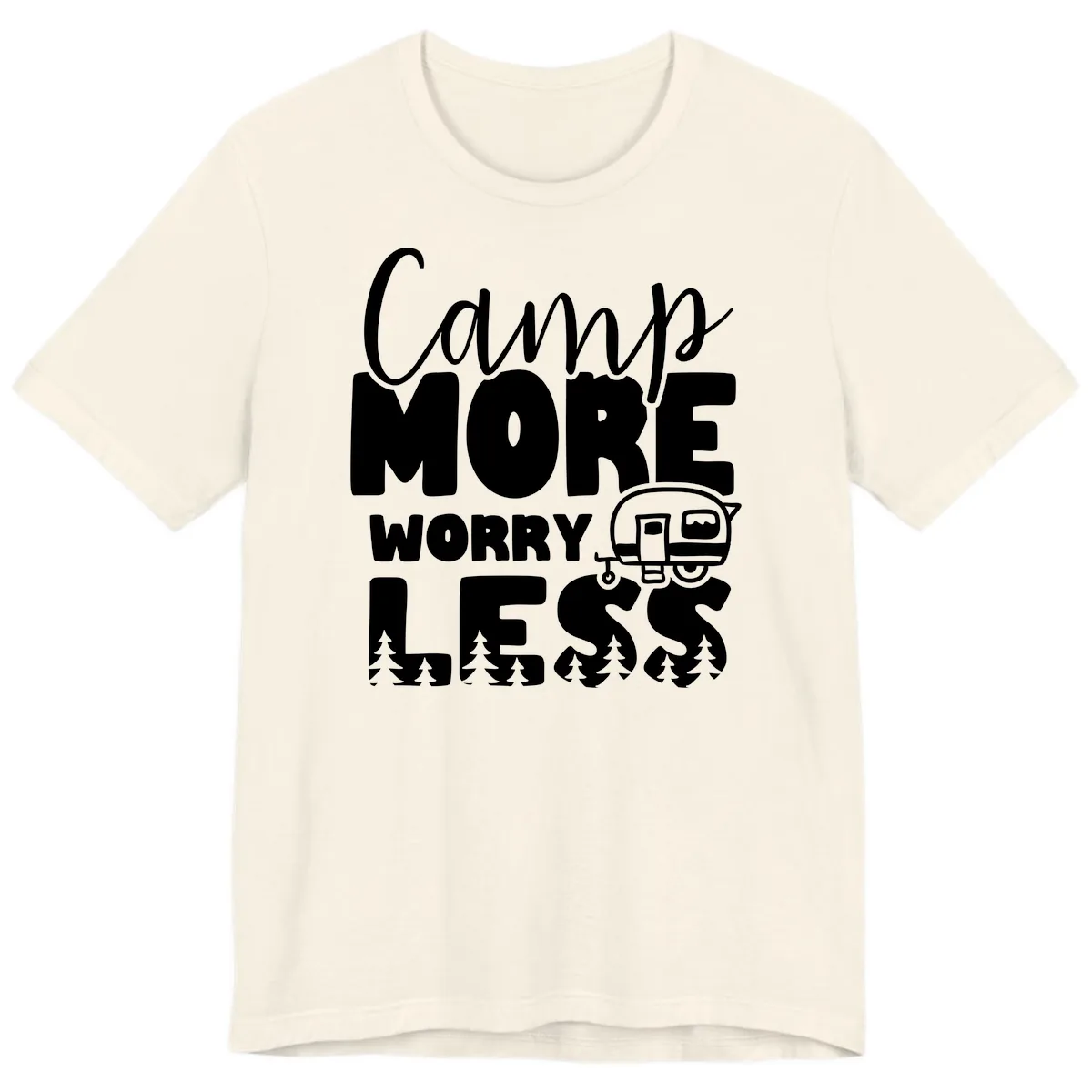 Camp More Worry Less Premium T-Shirt in Natural