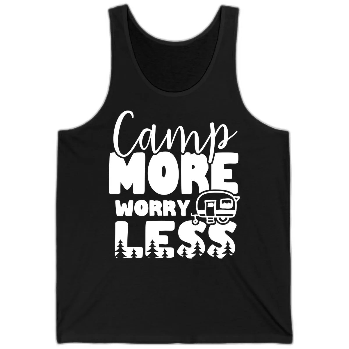 Camp More Worry Less Tank in Black