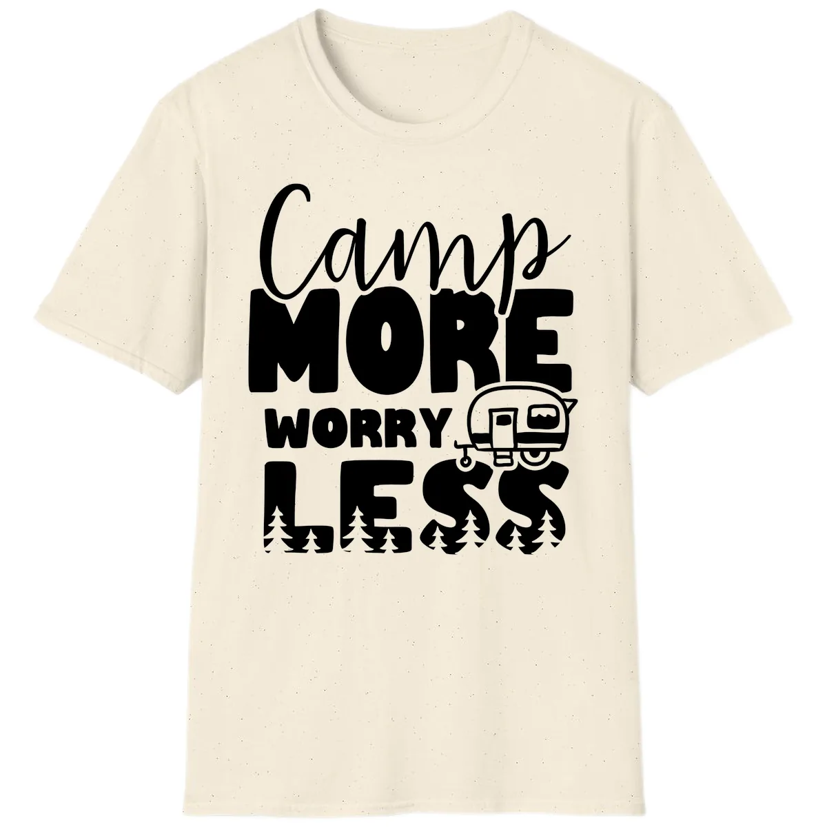 Camp More Worry Less T-Shirt in Natural