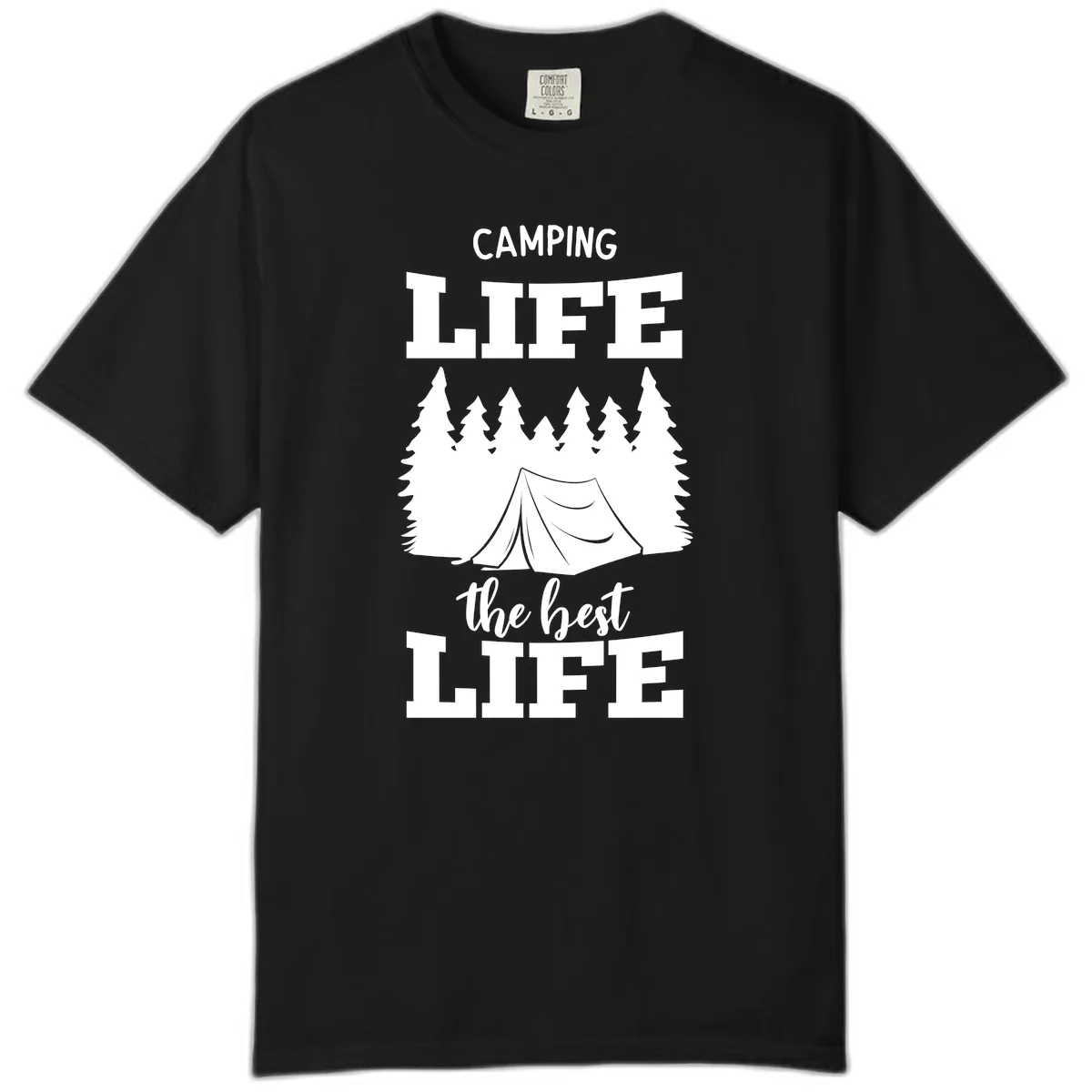 Camping Life The Best Life Comfort Color in Black