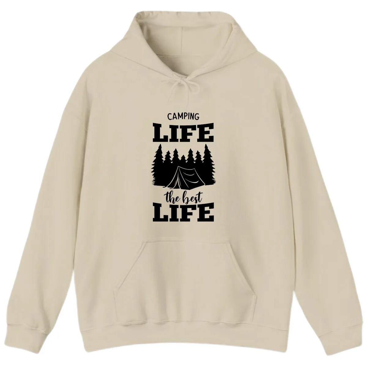 Camping Life The Best Life Hoodie in Sand