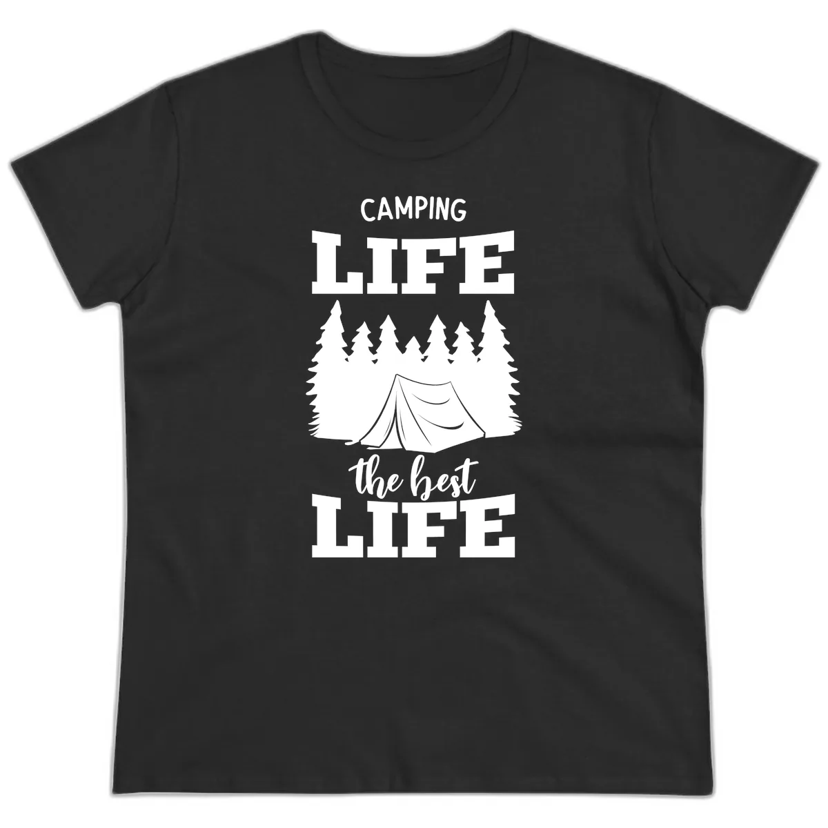 Camping Life The Best Life Ladies Tee in Black