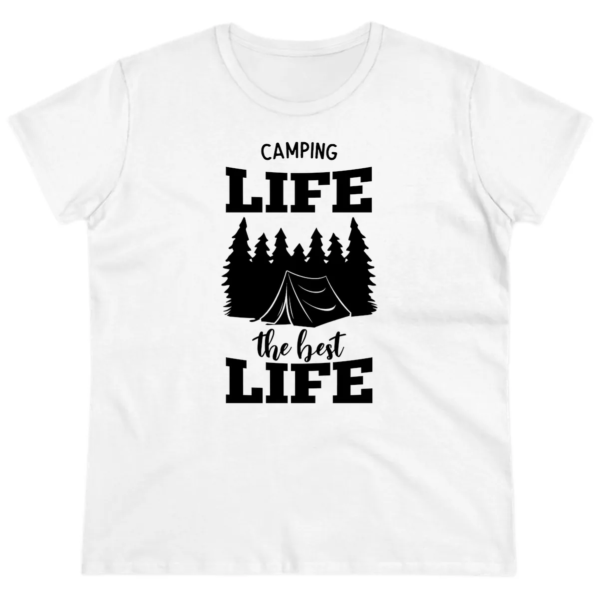 Camping Life The Best Life Ladies Tee in White