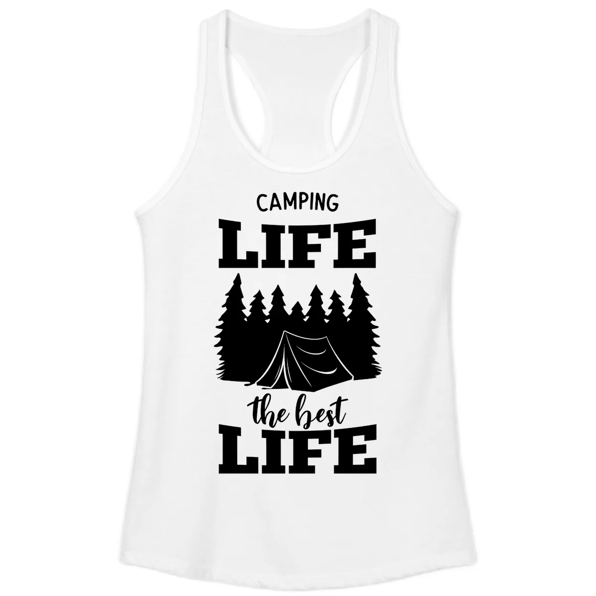 Camping Life The Best Life Ladies Tank in White