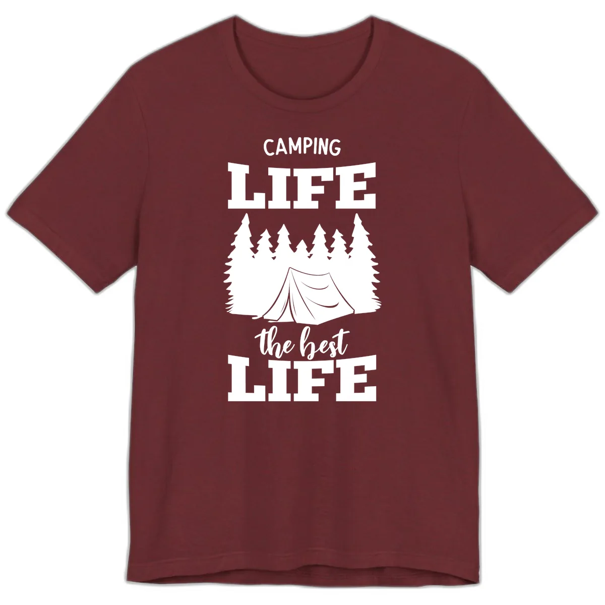 Camping Life The Best Life Premium T-Shirt in Heather Cardinal