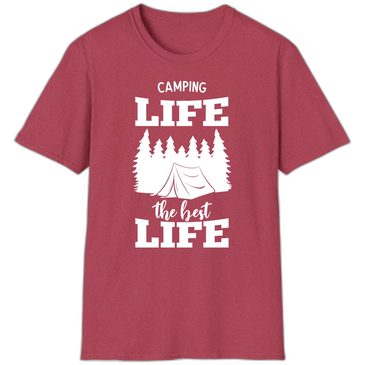 Camping Life The Best Life T-Shirt in Heather Cardinal