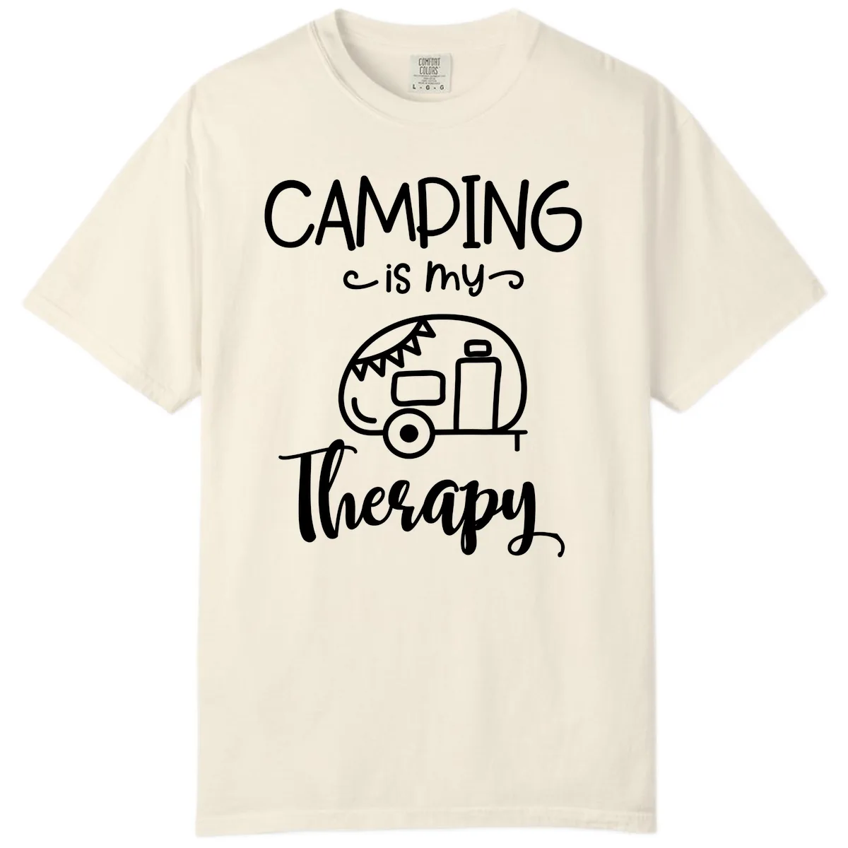 Camping Is My Therapy Comfort Color in Ivory