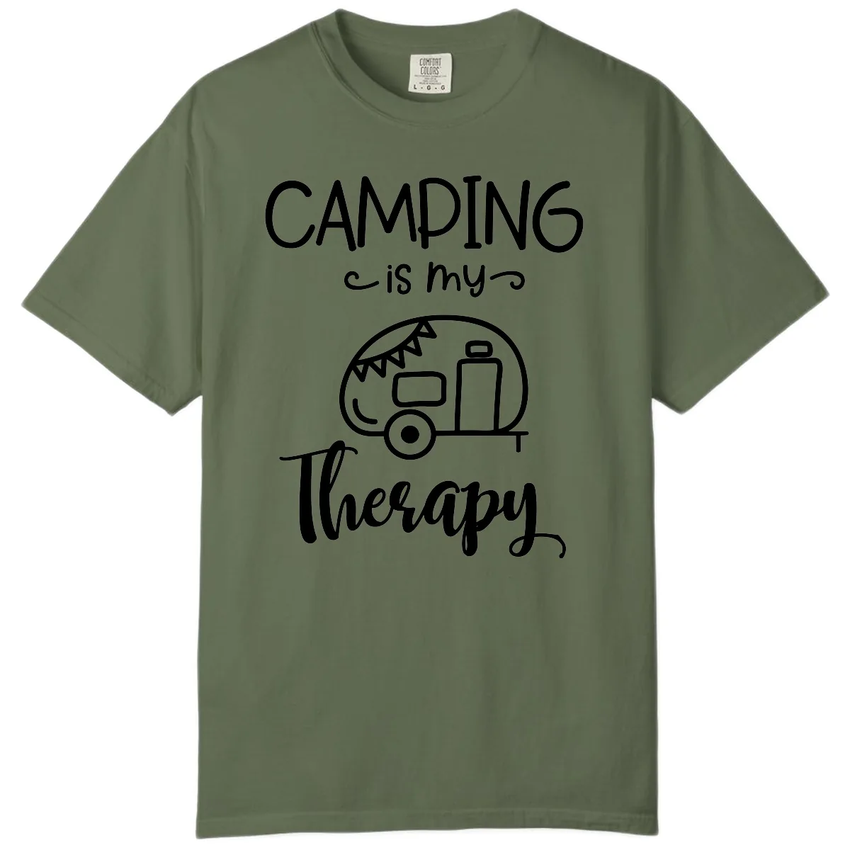 Camping Is My Therapy Comfort Color in Sage