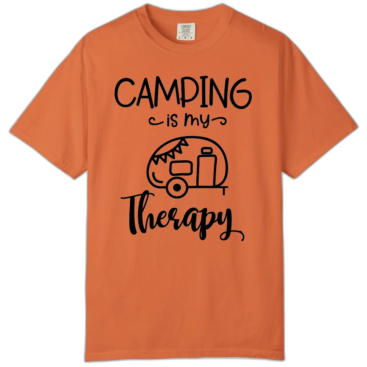 Camping Is My Therapy Comfort Color in Burnt Orange