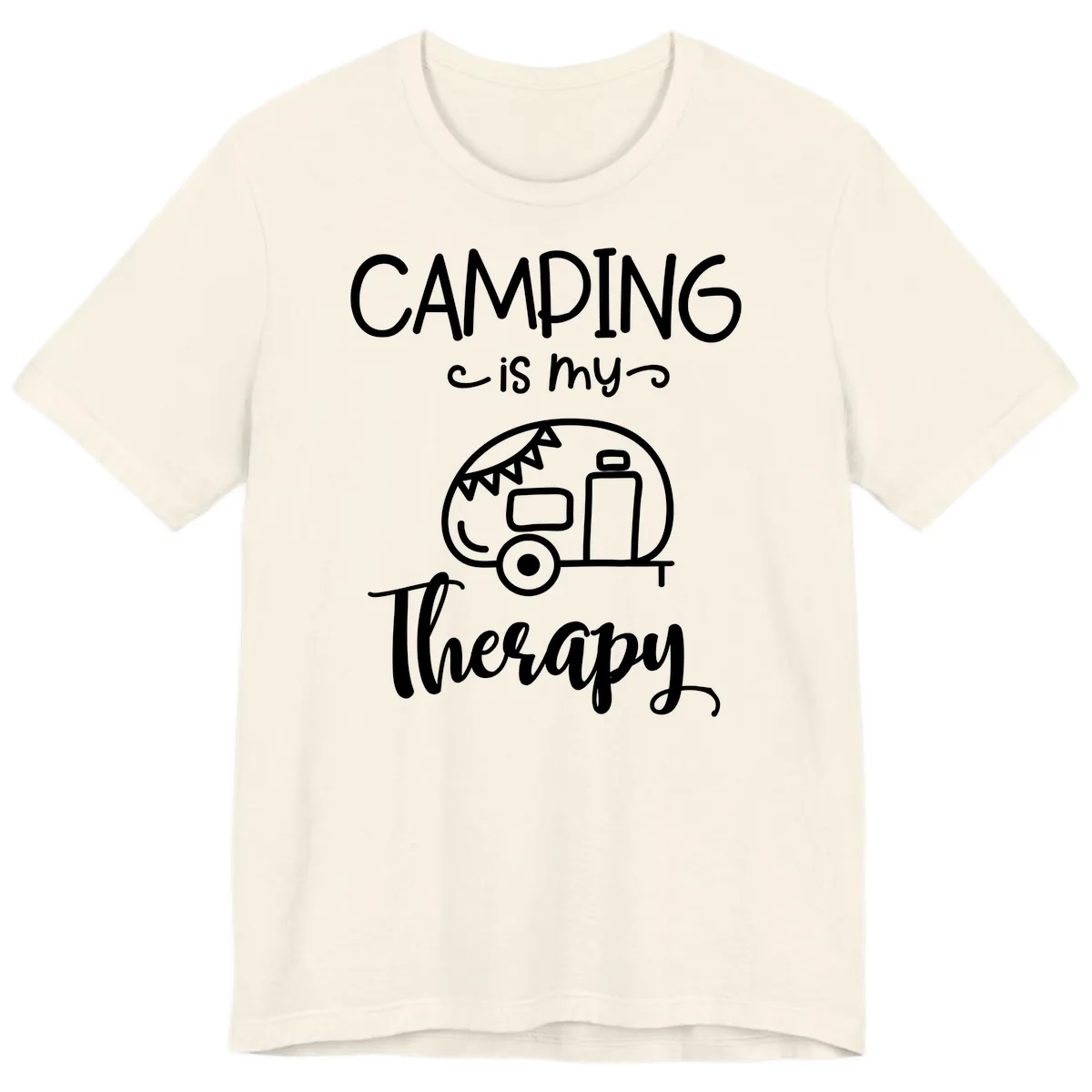 Camping Is My Therapy Premium T-Shirt in Natural