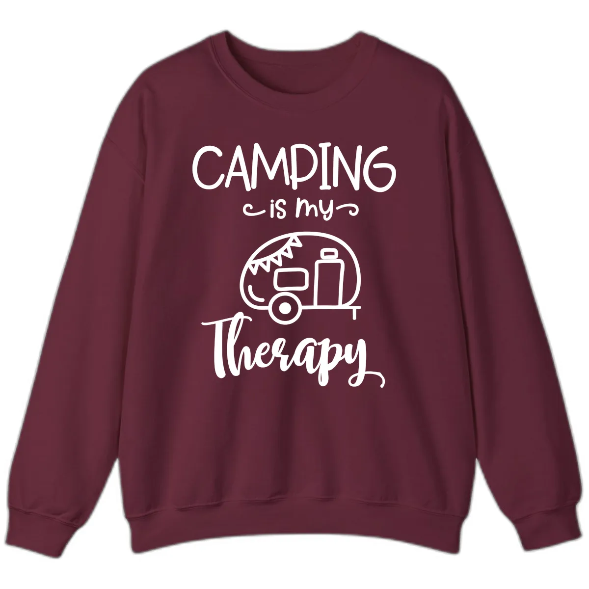 Camping Is My Therapy Sweatshirt in Maroon
