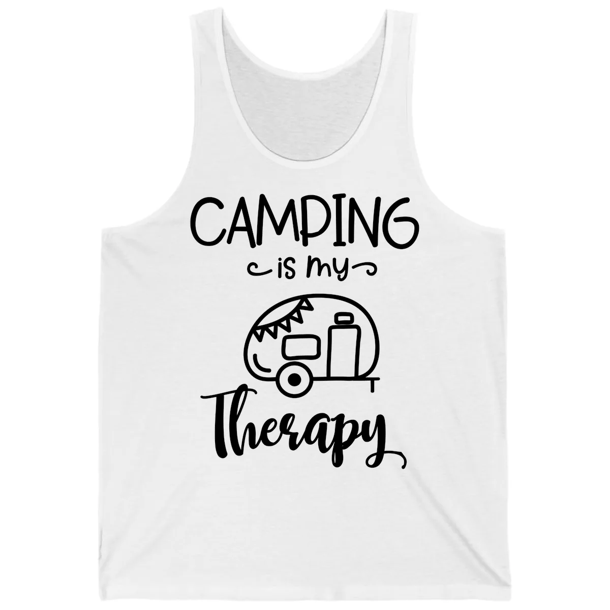 Camping Is My Therapy Tank in White