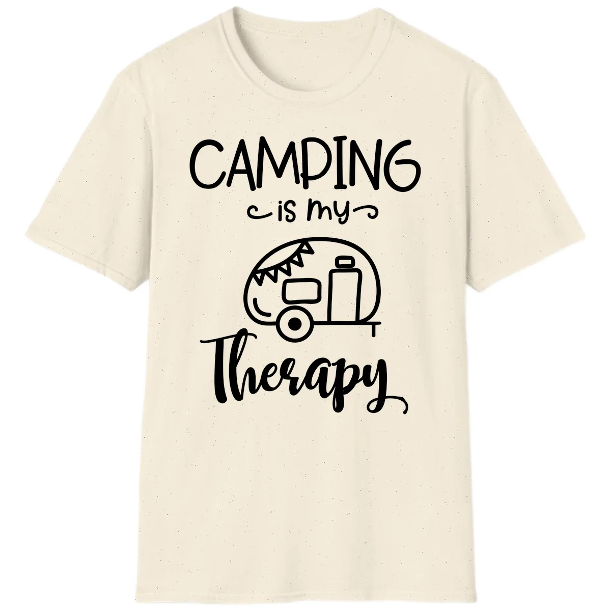 Camping Is My Therapy T-Shirt in Natural