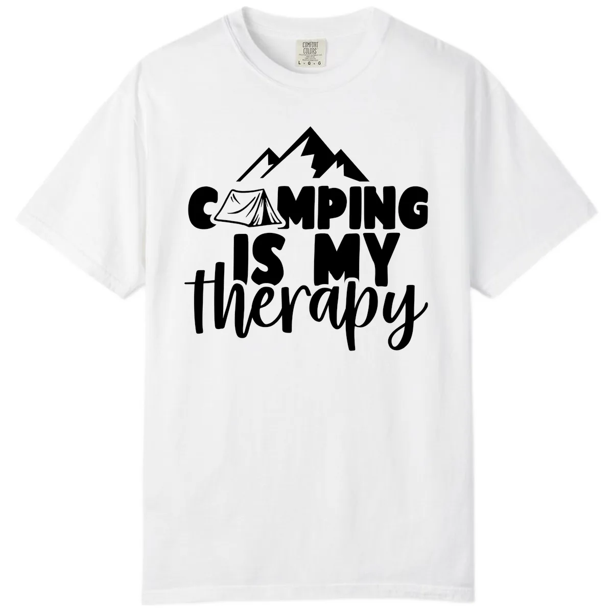 Camping Is My Therapy Comfort Color in White