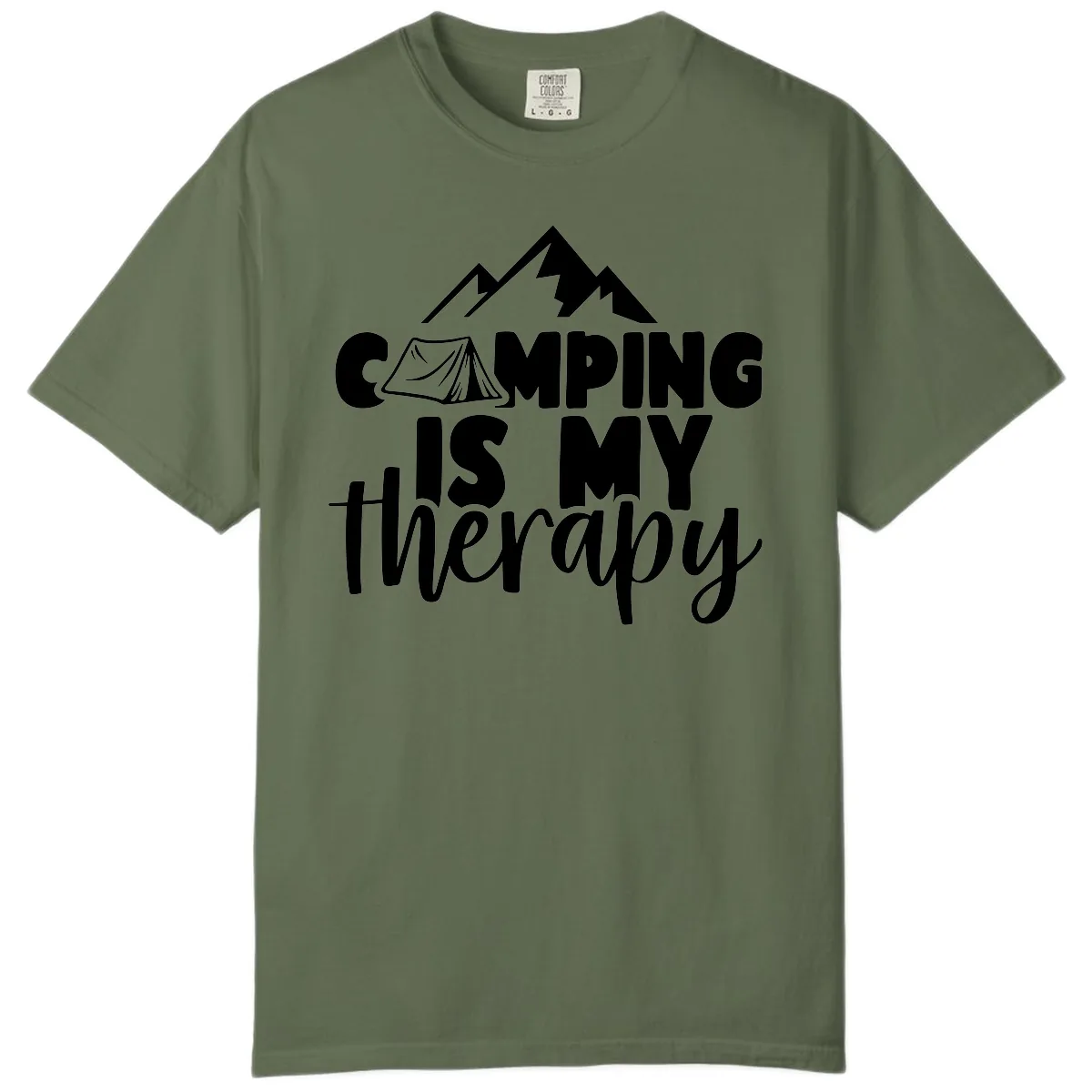 Camping Is My Therapy Comfort Color in Sage