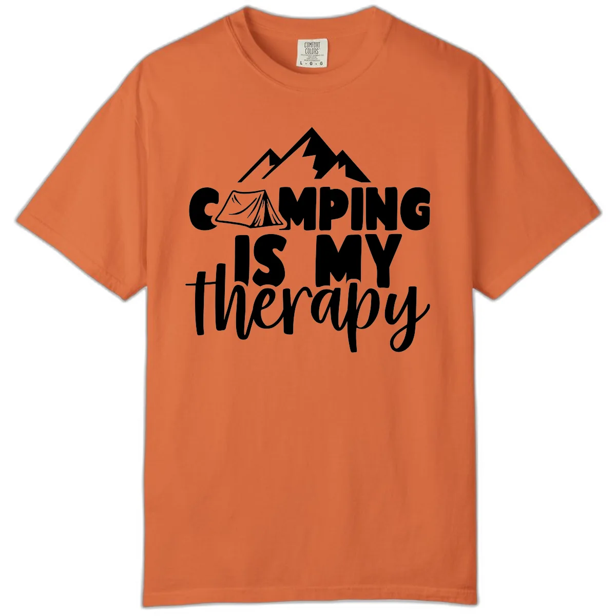 Camping Is My Therapy Comfort Color in Burnt Orange