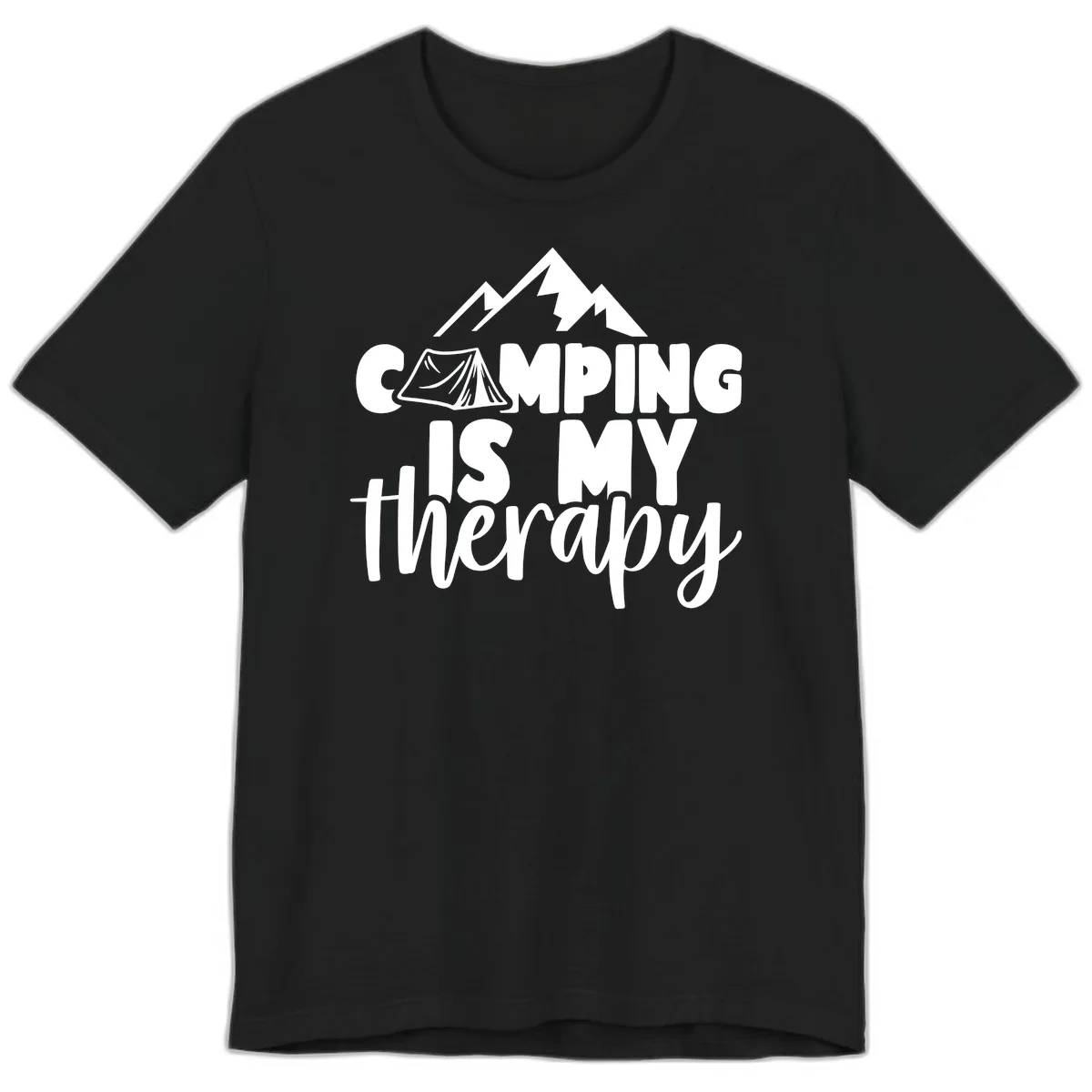 Camping Is My Therapy Premium T-Shirt in Black