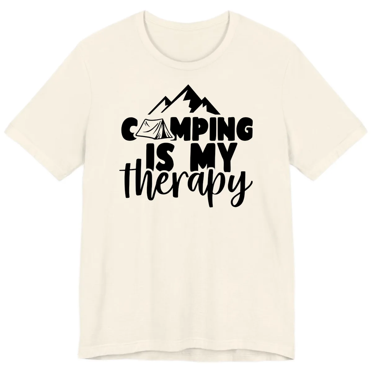 Camping Is My Therapy Premium T-Shirt in Natural