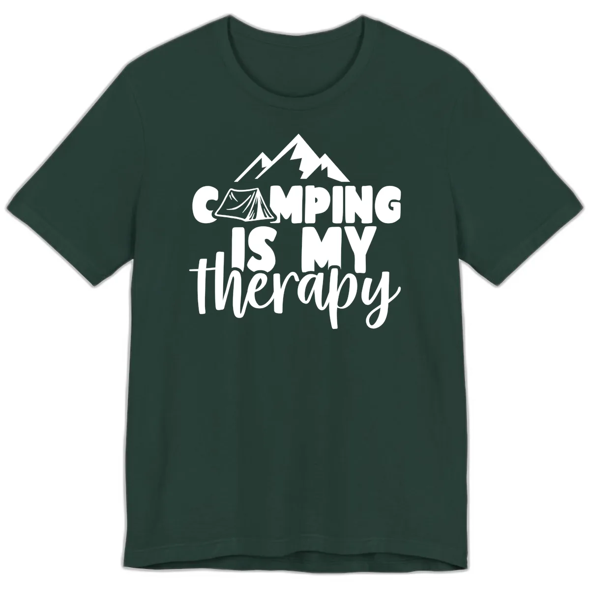 Camping Is My Therapy Premium T-Shirt in Forest