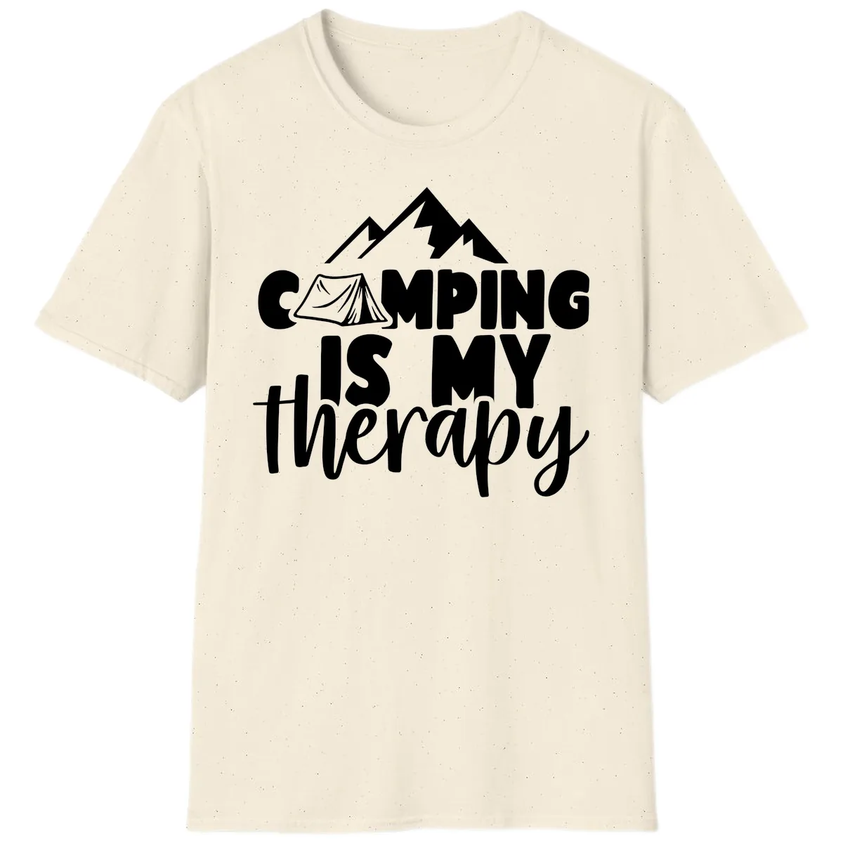 Camping Is My Therapy T-Shirt in Natural