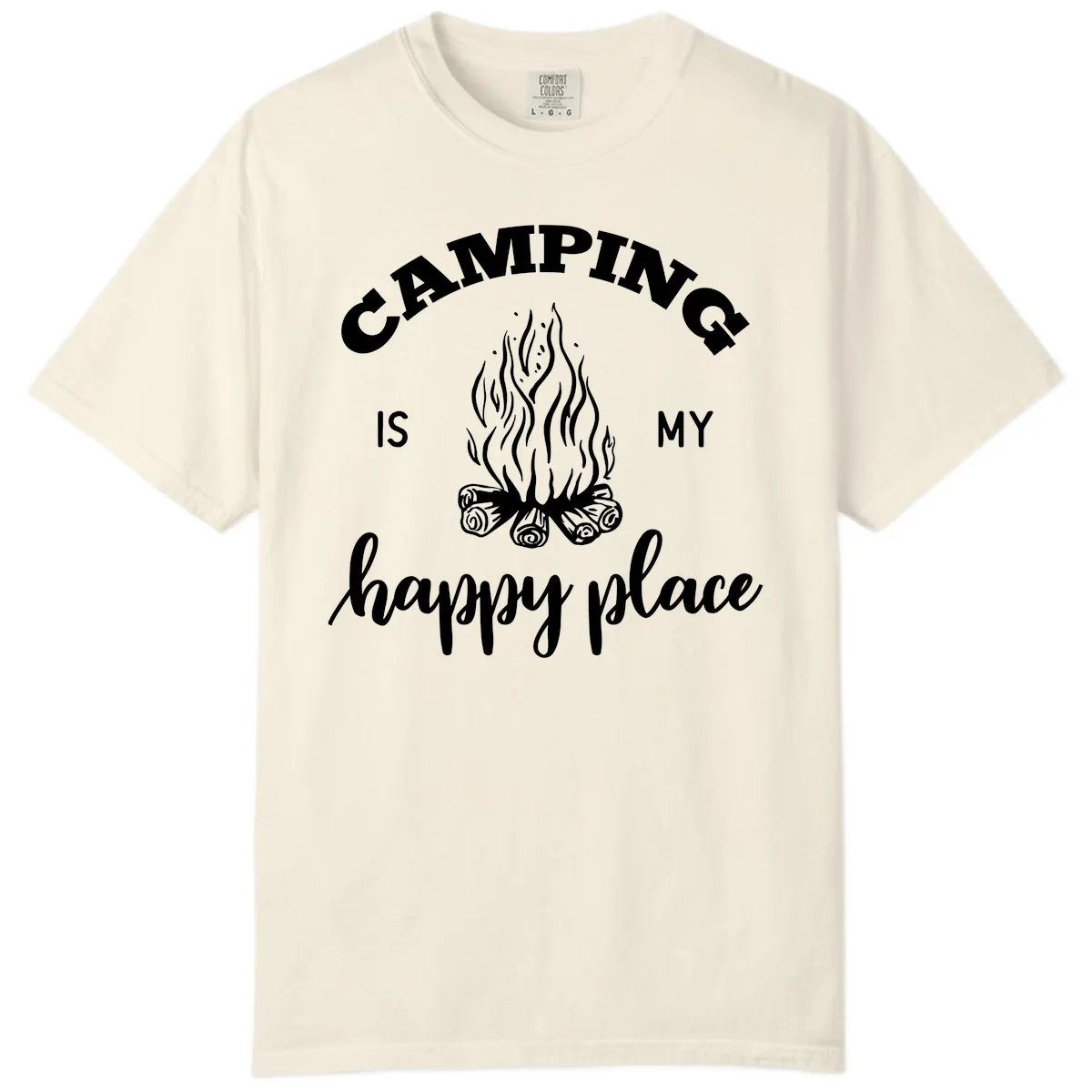 Camping Is My Happy Place Comfort Color in Ivory