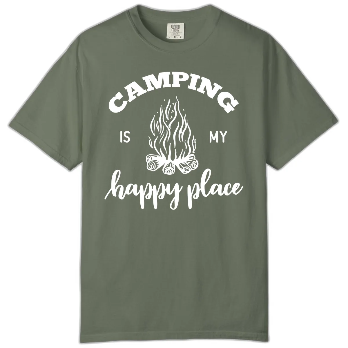 Camping Is My Happy Place Comfort Color in Moss