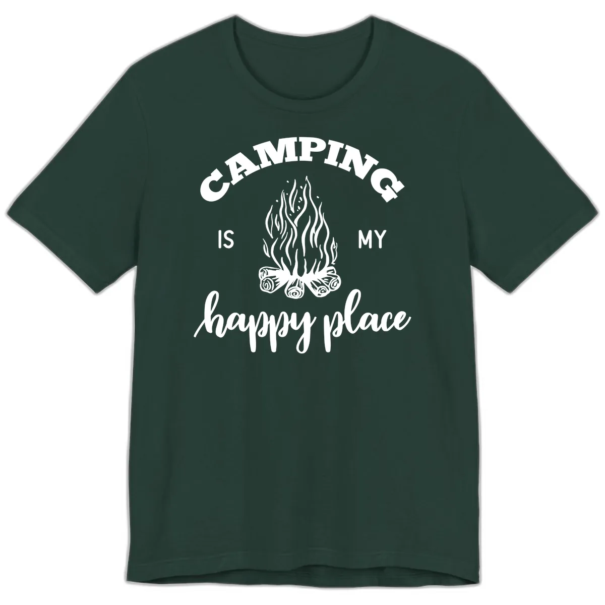 Camping Is My Happy Place Premium T-Shirt in Forest